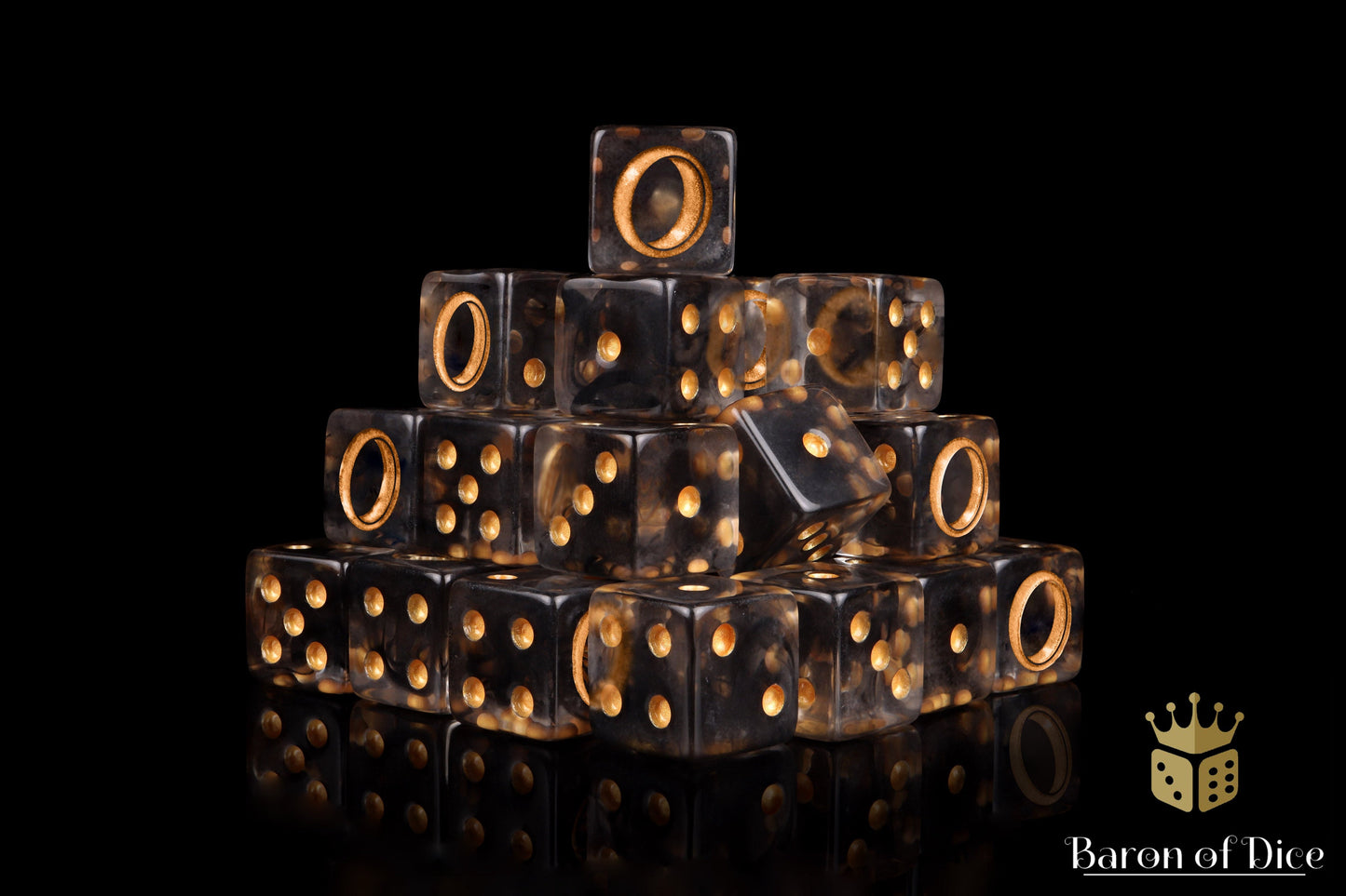 Translucent Gold Ring Dice - Out of Play