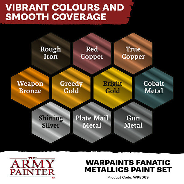 The Army Painter - Warpaint: Fanatic Metallics Paint Set (10 colors) - Out of Play