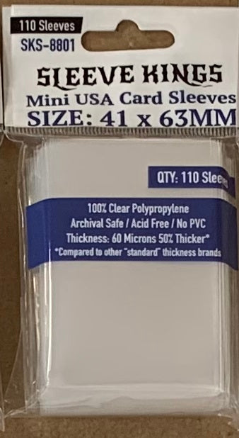 Sleeve Kings Mini USA Card Sleeves (41x63mm) - 110 Pack, -SKS-8801 - Out of Play