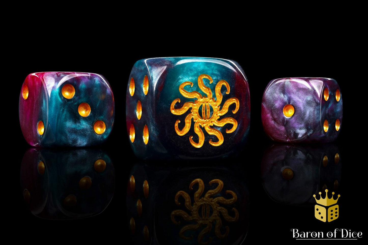 Cult of Knowledge Dice - Teal & Purple - Out of Play
