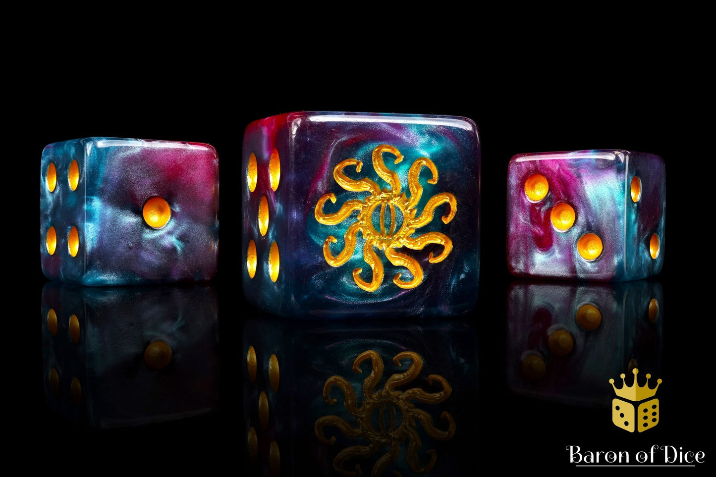 Cult of Knowledge Dice - Teal & Purple - Out of Play
