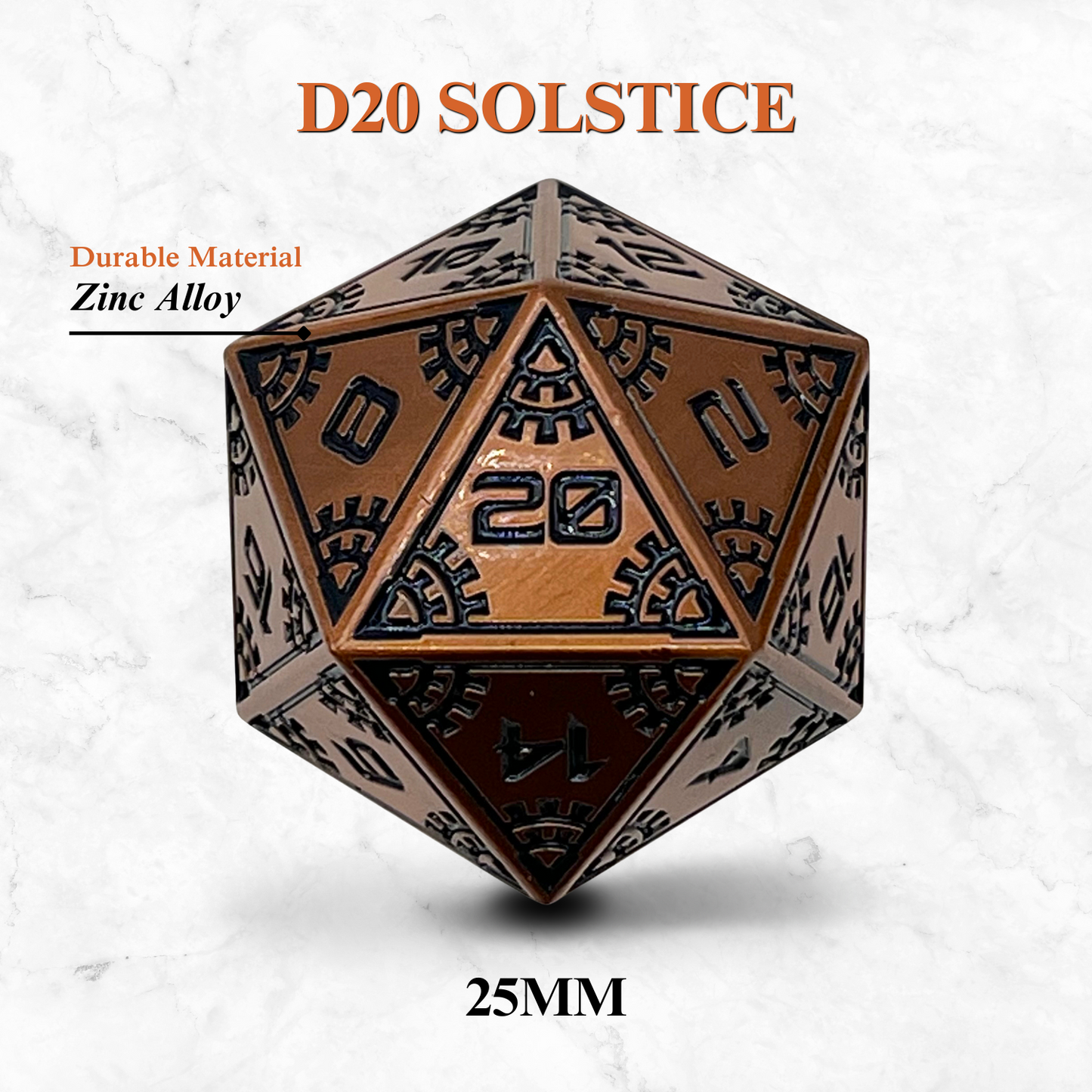 Space Dice Meteor Runestones™ - 25mm D20 - Solstice - Out of Play