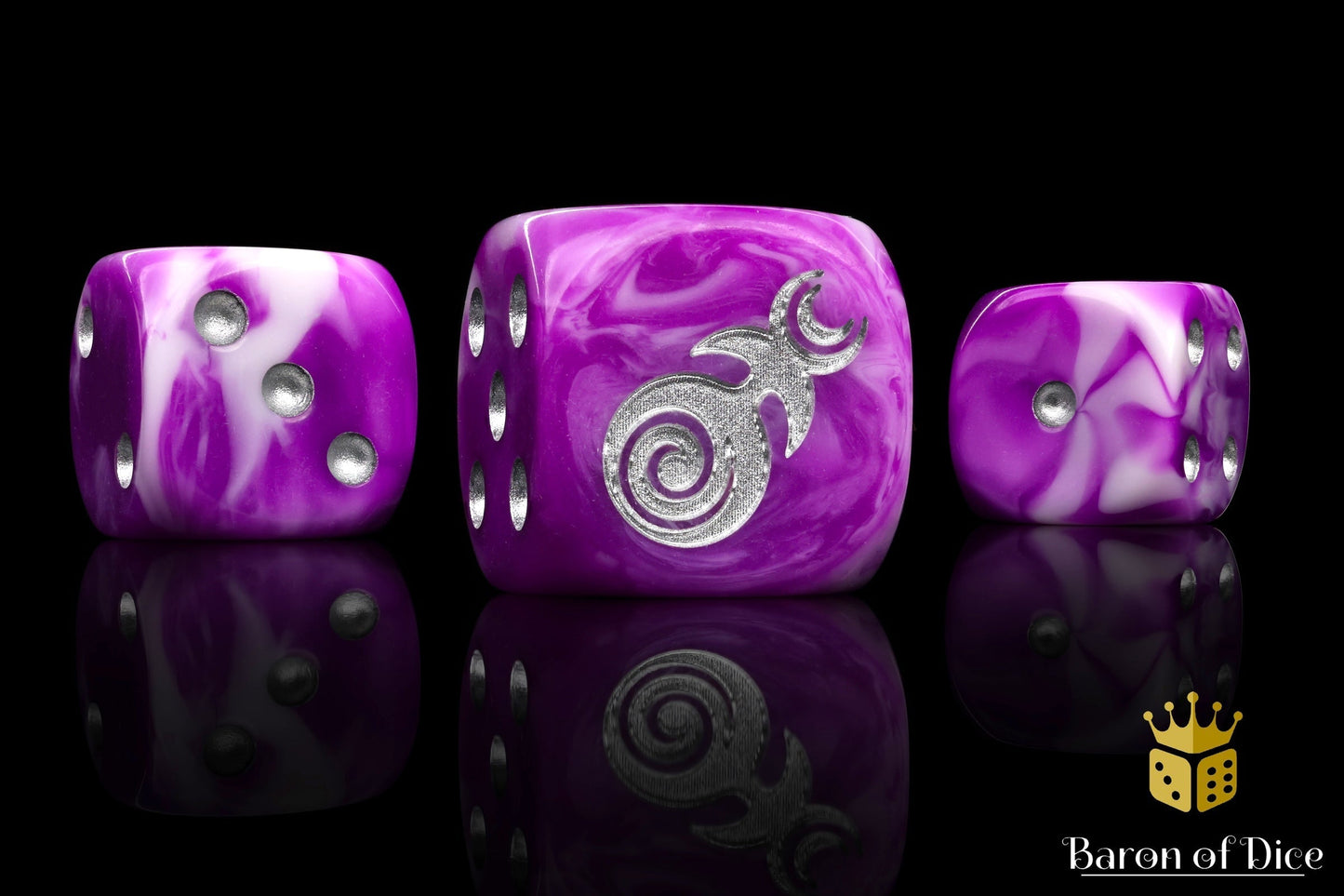 Gluttony Dice - Silver Inlay - Out of Play