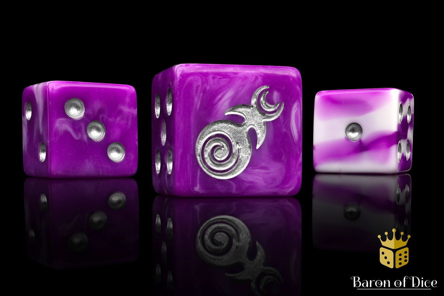 Gluttony Dice - Silver Inlay - Out of Play