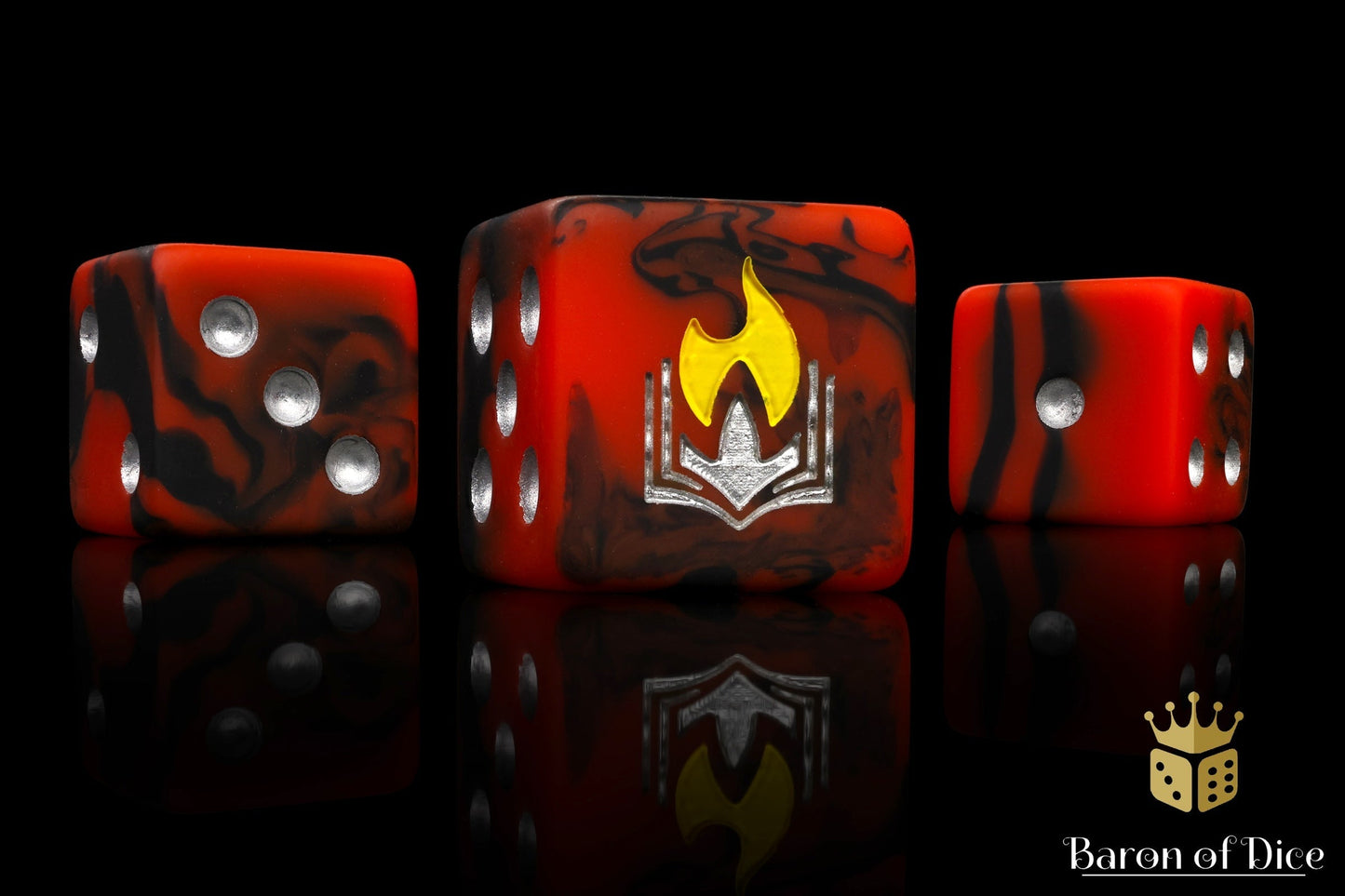 Scorched Book Dice - Out of Play