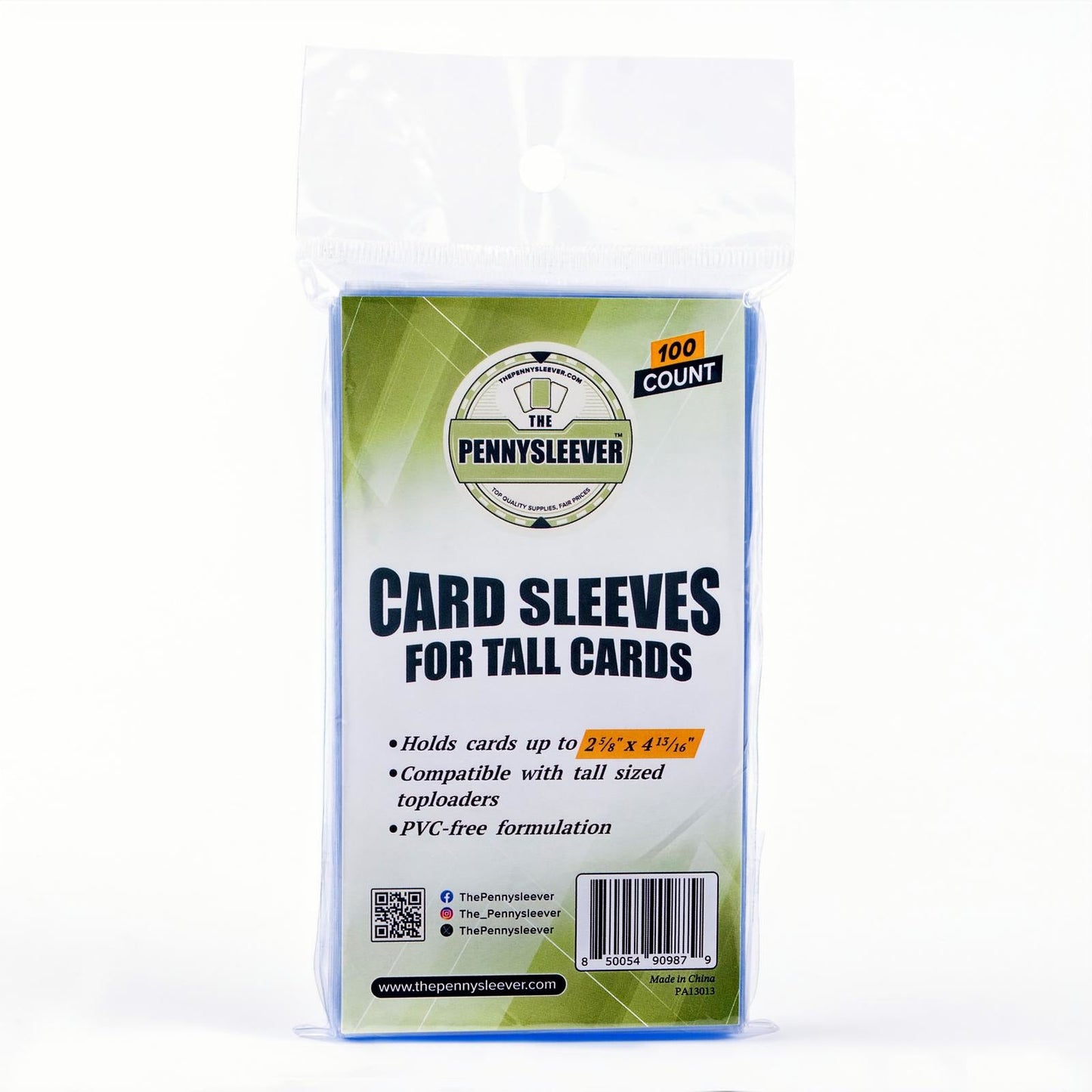 Card Sleeves for Tall Cards (100 count)