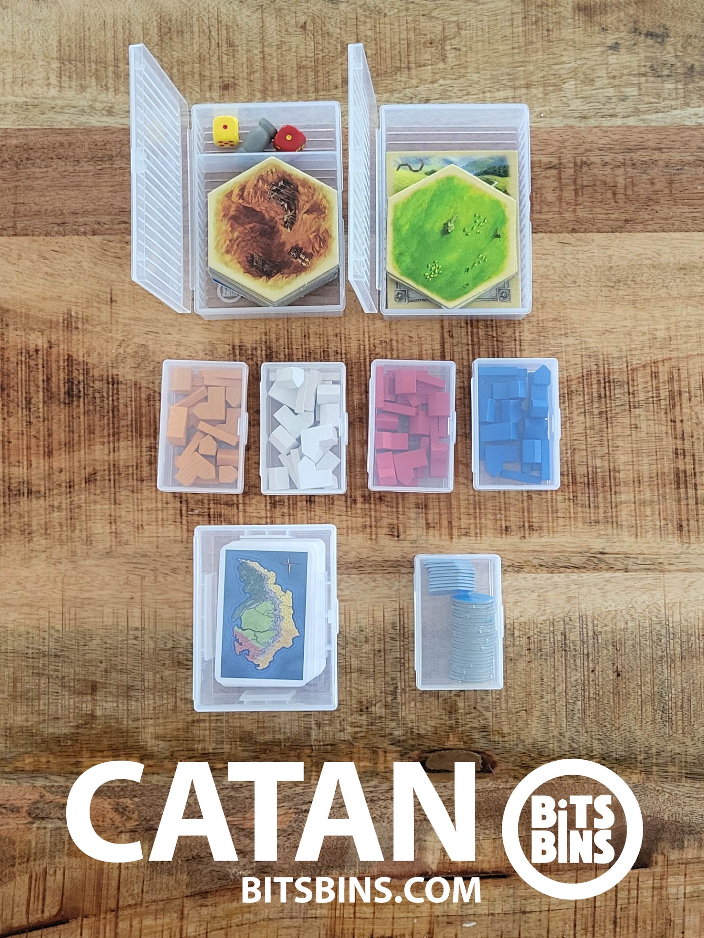 Bits Bins Catan (Unsleeved) - 5 Originals, 1 100+ Card Box, 2 Tarot - Out of Play