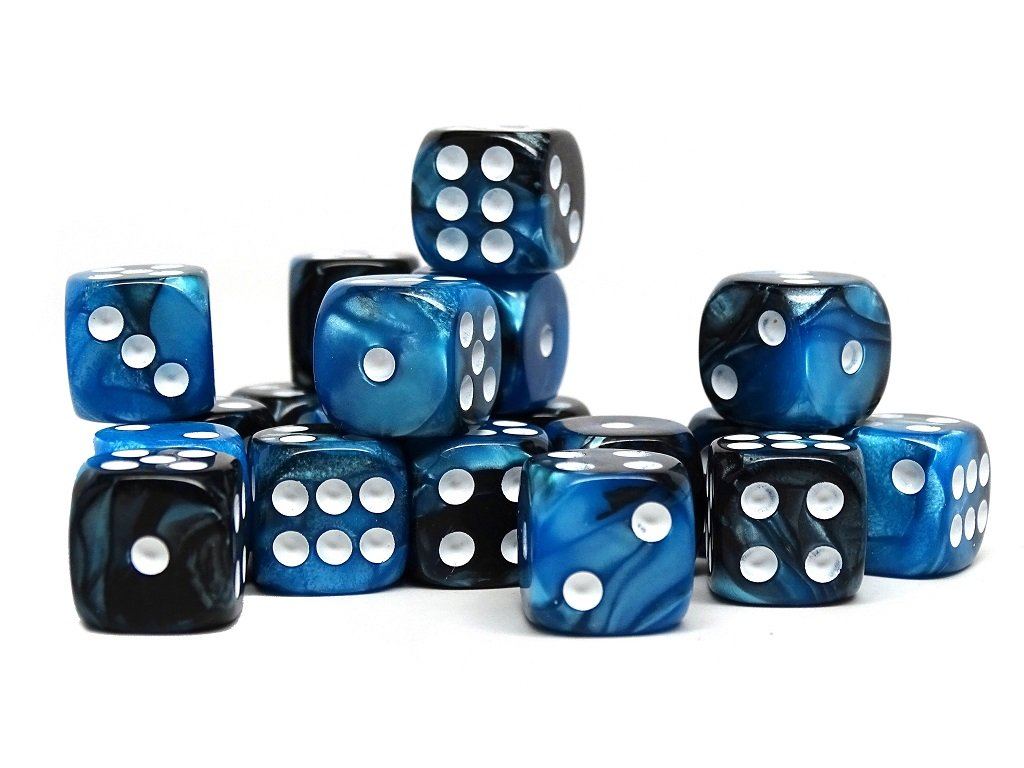 12mm D6 Dice - Black Ice - 25 Count Bag Easy Roller Dice Company