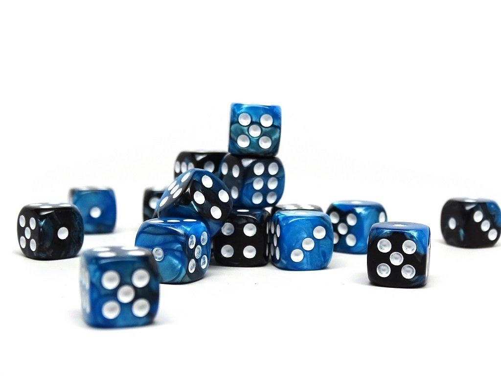 12mm D6 Dice - Black Ice - 25 Count Bag Easy Roller Dice Company
