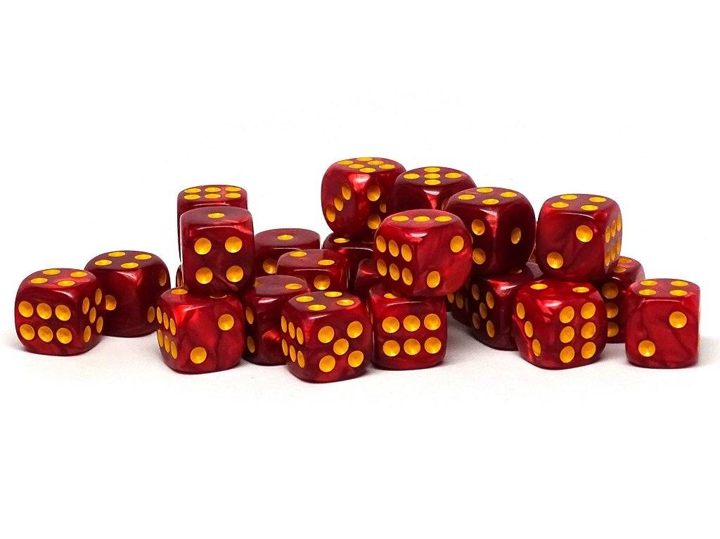 12mm D6 Dice - Fire Swirl - 25 Count Bag - Out of Play