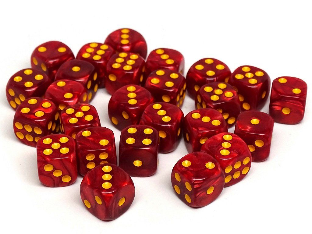 12mm D6 Dice - Fire Swirl - 25 Count Bag - Out of Play