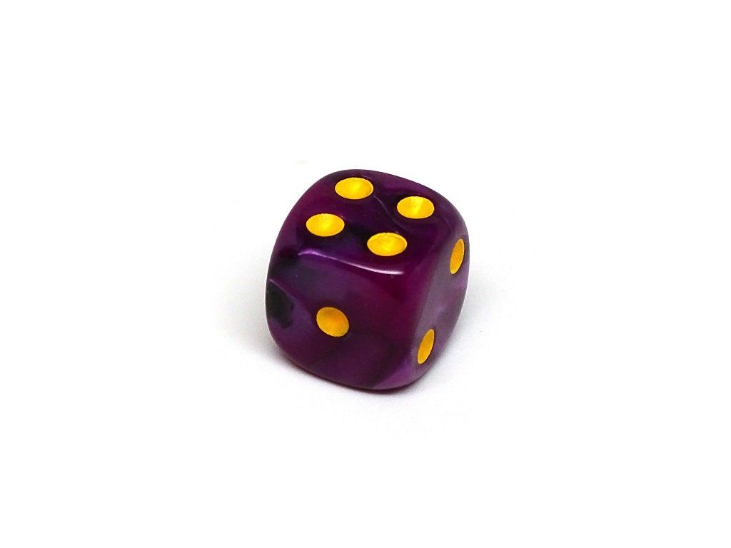 12mm D6 Dice - Purple and Black Swirl - 25 Count Bag Easy Roller Dice Company