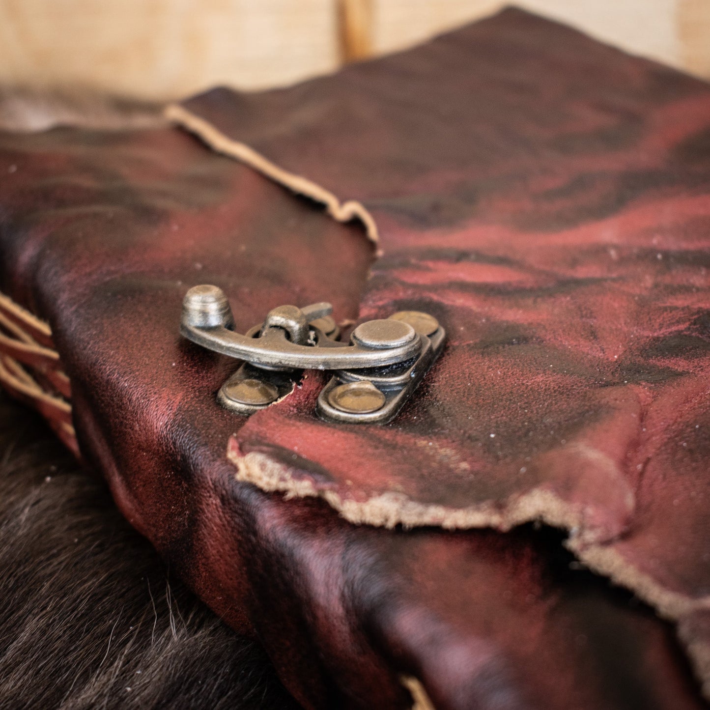 Natural Edge Crunched Cowhide Leather Journal - Out of Play Misty Mountain Gaming