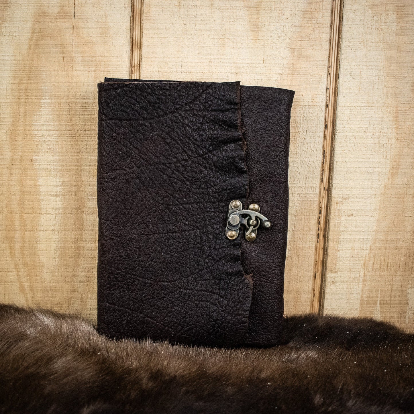 Natural Edge Buffalo Leather Journal - Out of Play Misty Mountain Gaming