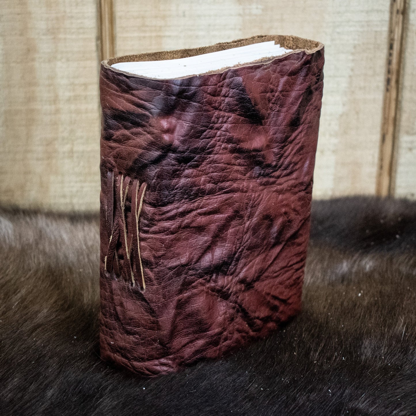 Natural Edge Crunched Cowhide Leather Journal - Out of Play Misty Mountain Gaming