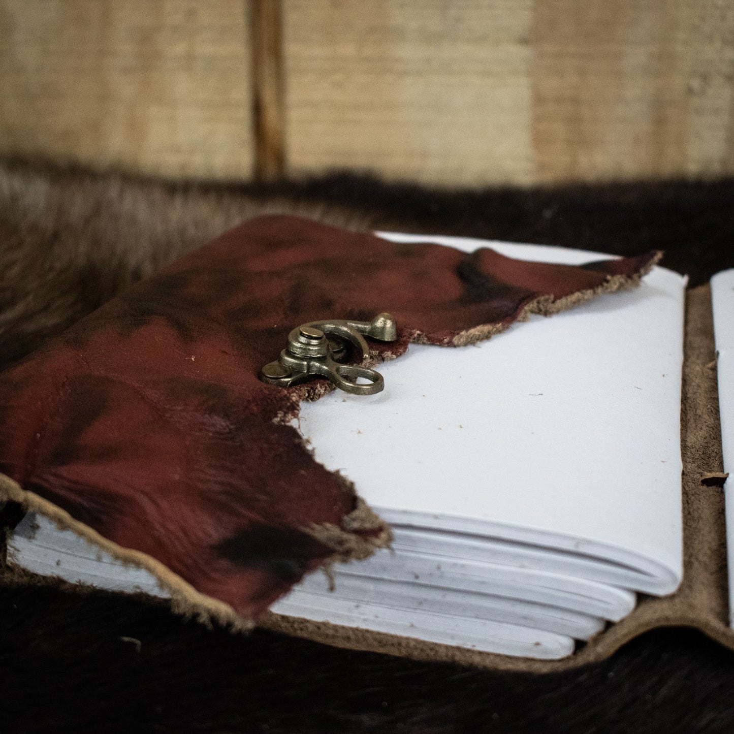 Natural Edge Crunched Cowhide Leather Journal - Out of Play Misty Mountain Gaming