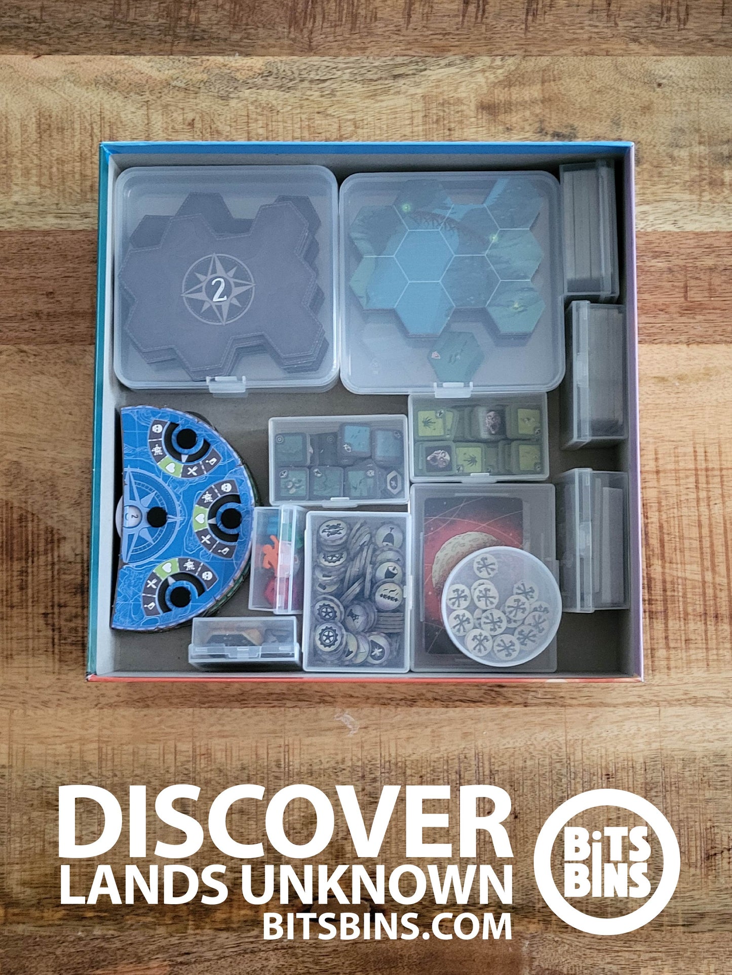 Bits Bins Discover Lands Unknown - 1 Pod, 2 Minis, 5 Originals, 1 XL, 1 Card Box, 4 Flats - Out of Play