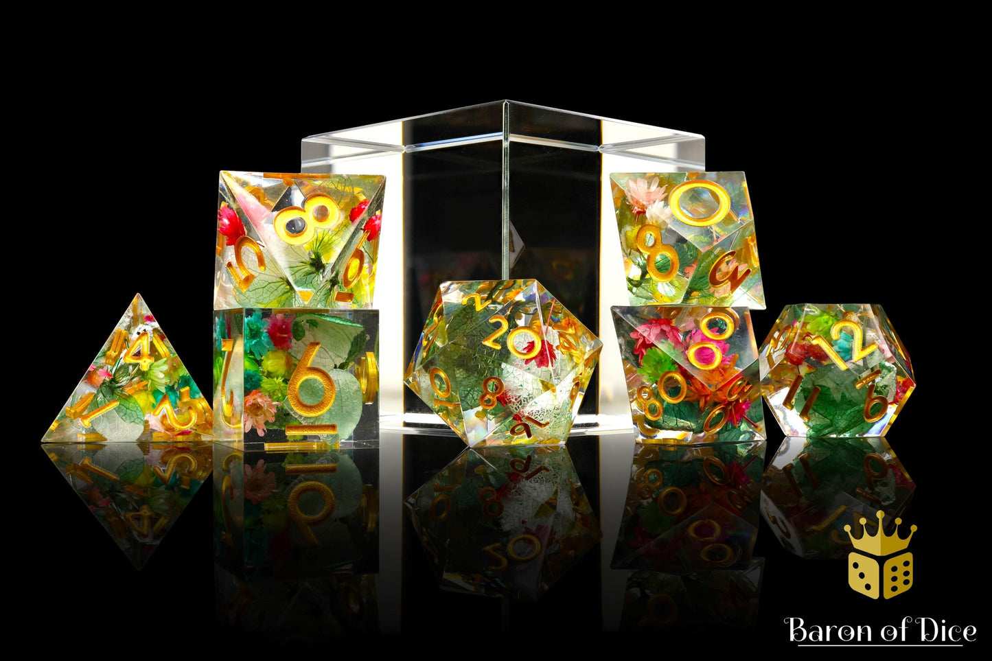 Royal Roses Sharp Edge RPG Dice Set - 7 Pieces - Out of Play
