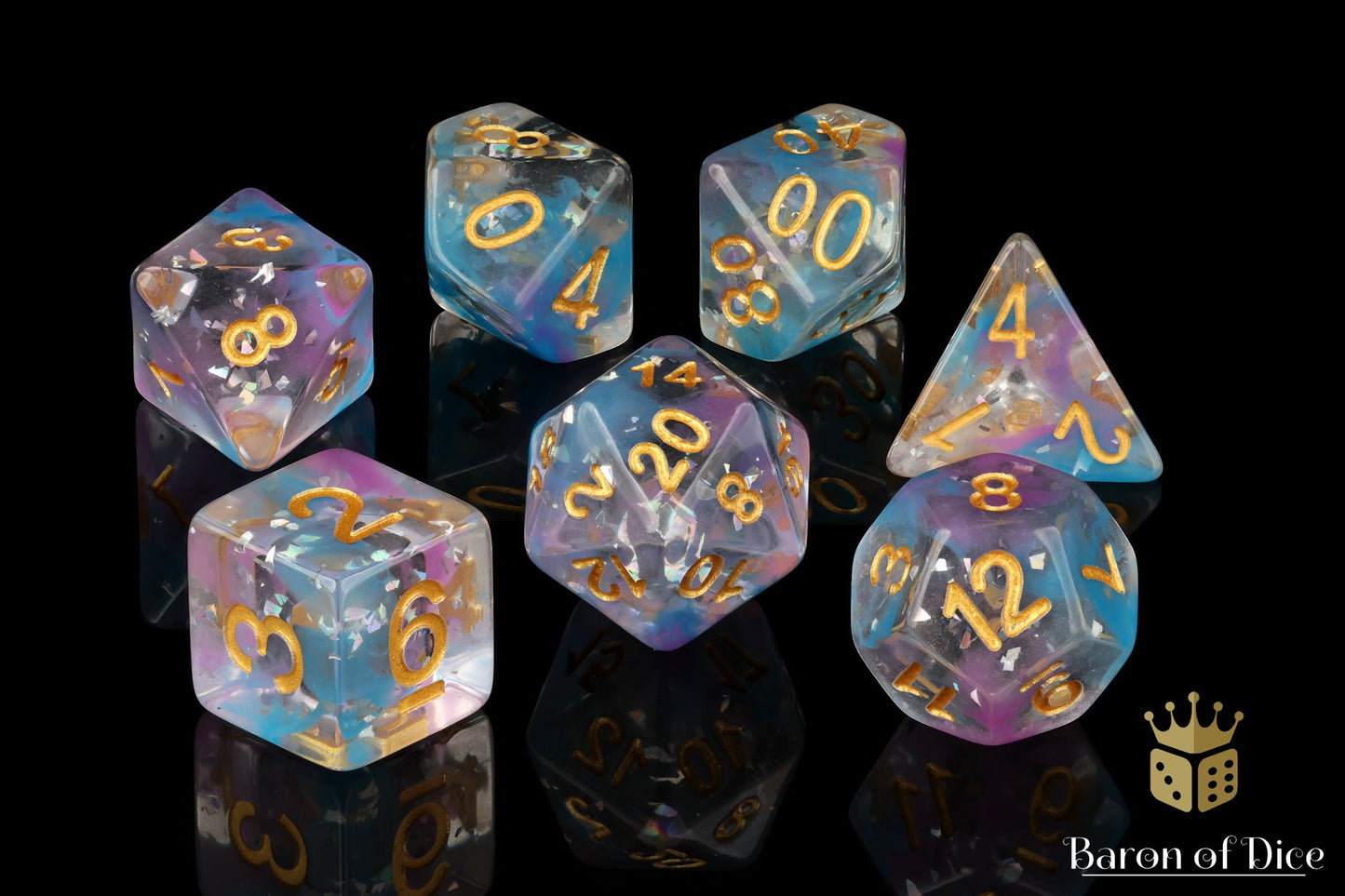 Amethyst RPG Dice - 7 Pieces - Out of Play
