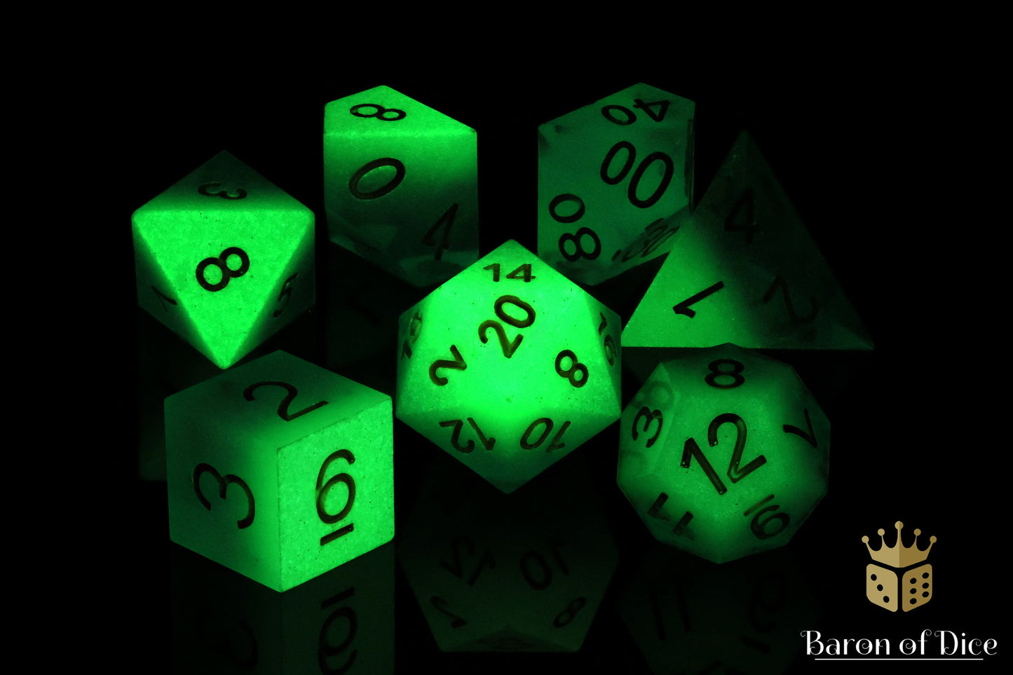 Blue Water Sharp Edge RPG Dice Set - 7 Pieces - Out of Play