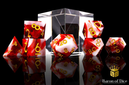 Carnage Sharp Edge RPG Dice Set - 7 Pieces - Out of Play