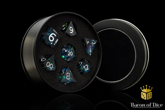 Galactic Sharp Edge RPG Dice Set - 7 Pieces - Out of Play