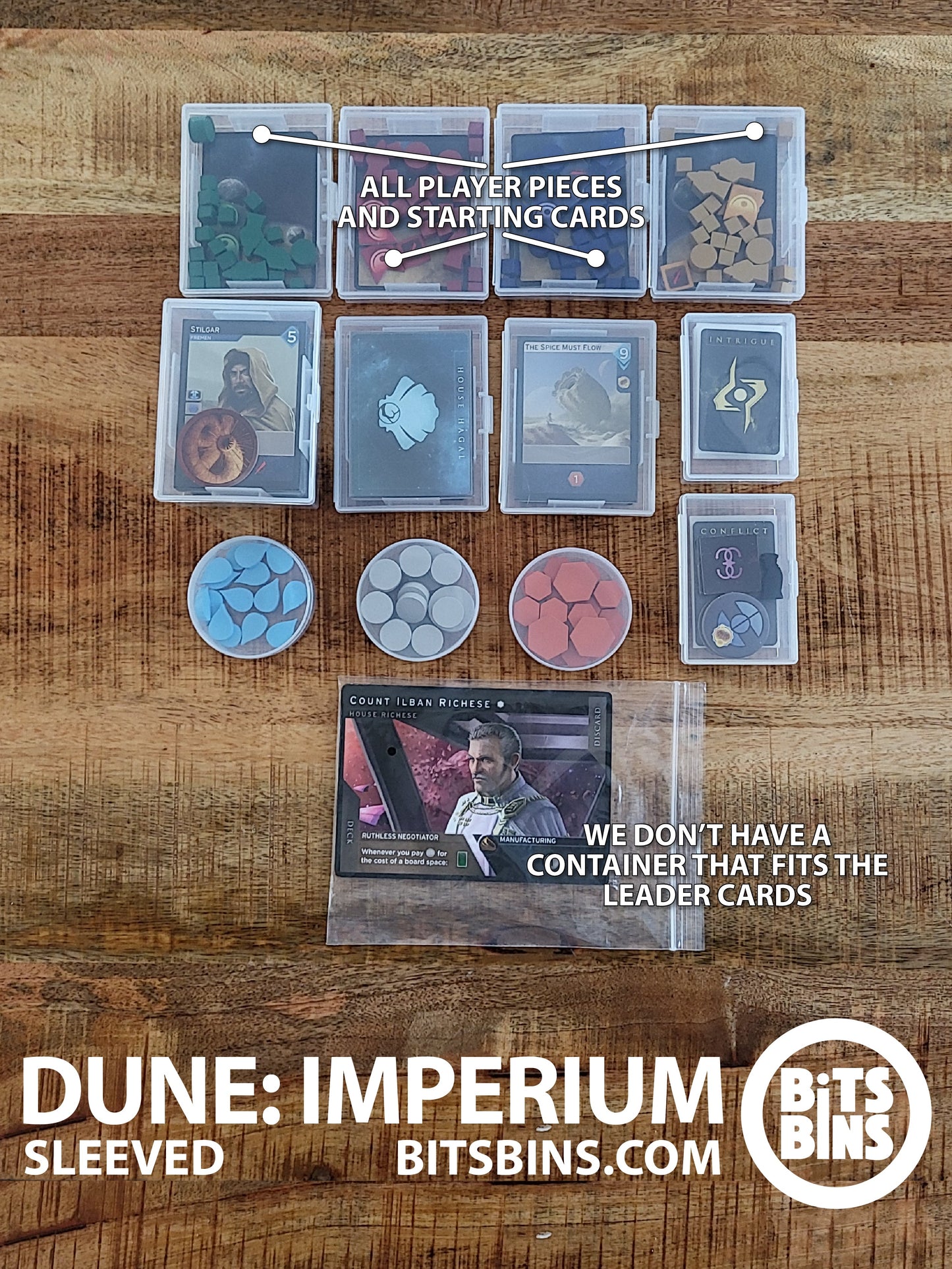 BitsBins Dune: Imperium (sleeved) - 3 Pods, 2 XLs, 6 Card Boxes, 1 100+ Card Box