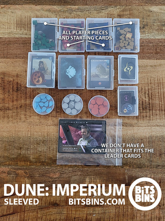 BitsBins Dune: Imperium (sleeved) - 3 Pods, 2 XLs, 6 Card Boxes, 1 100+ Card Box - Out of Play