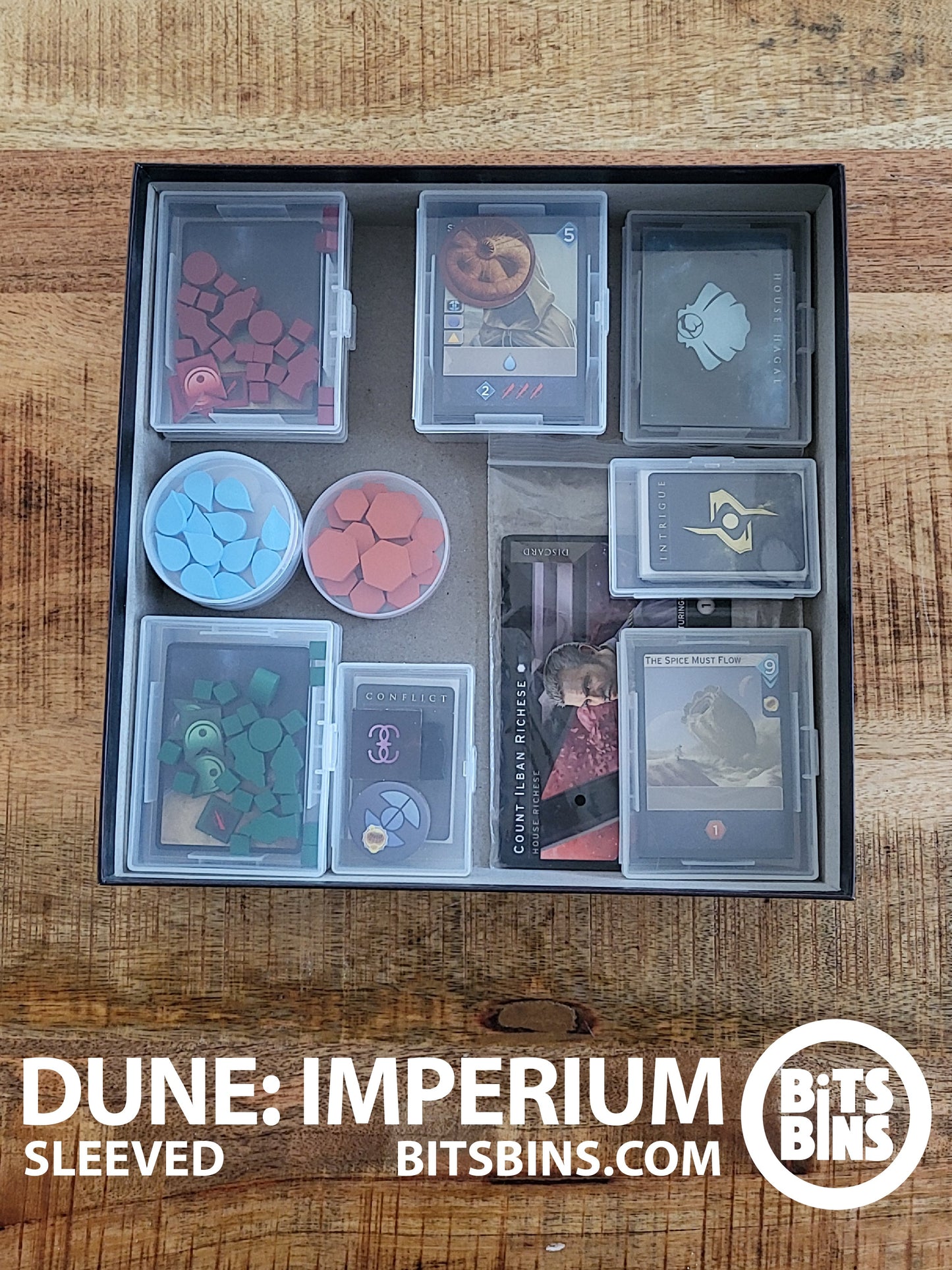BitsBins Dune: Imperium (sleeved) - 3 Pods, 2 XLs, 6 Card Boxes, 1 100+ Card Box