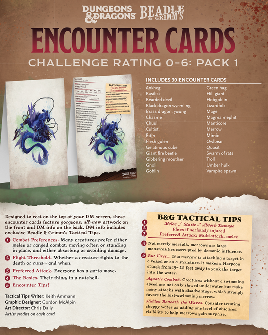Encounter Cards (D&D) - Challenge Rating 0-6 PACK 1 - Out of Play
