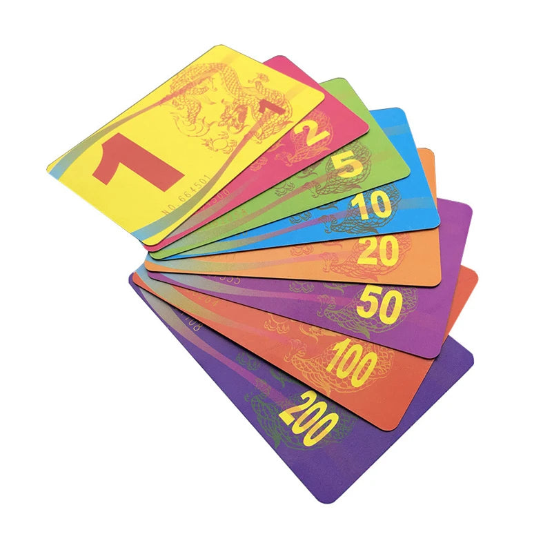 20Pcs PVC Plastic Cards With Values