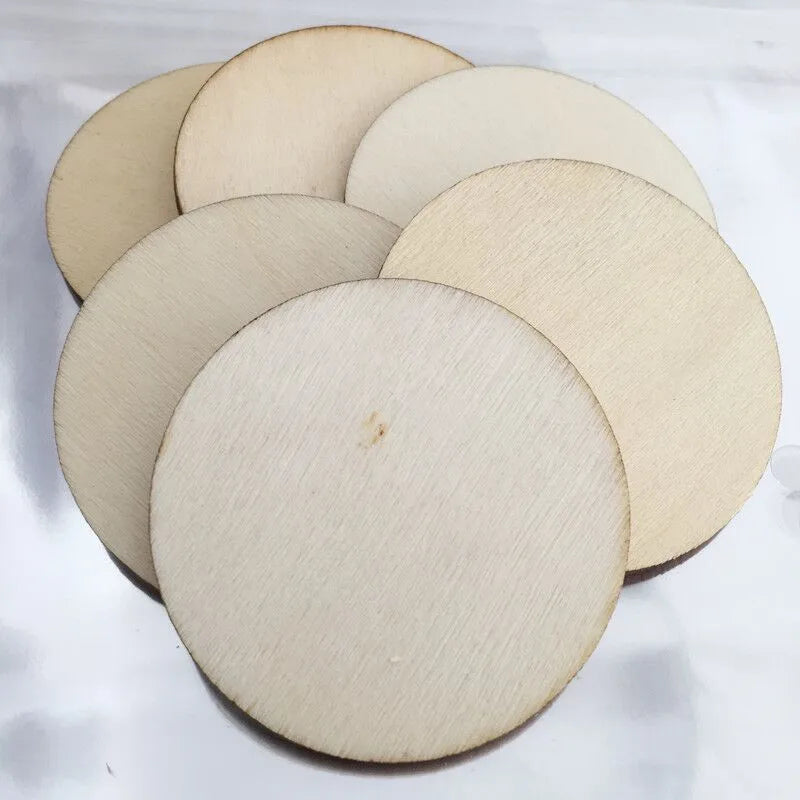 50Pc Disk Round Wood Cutout for Board Game Pieces