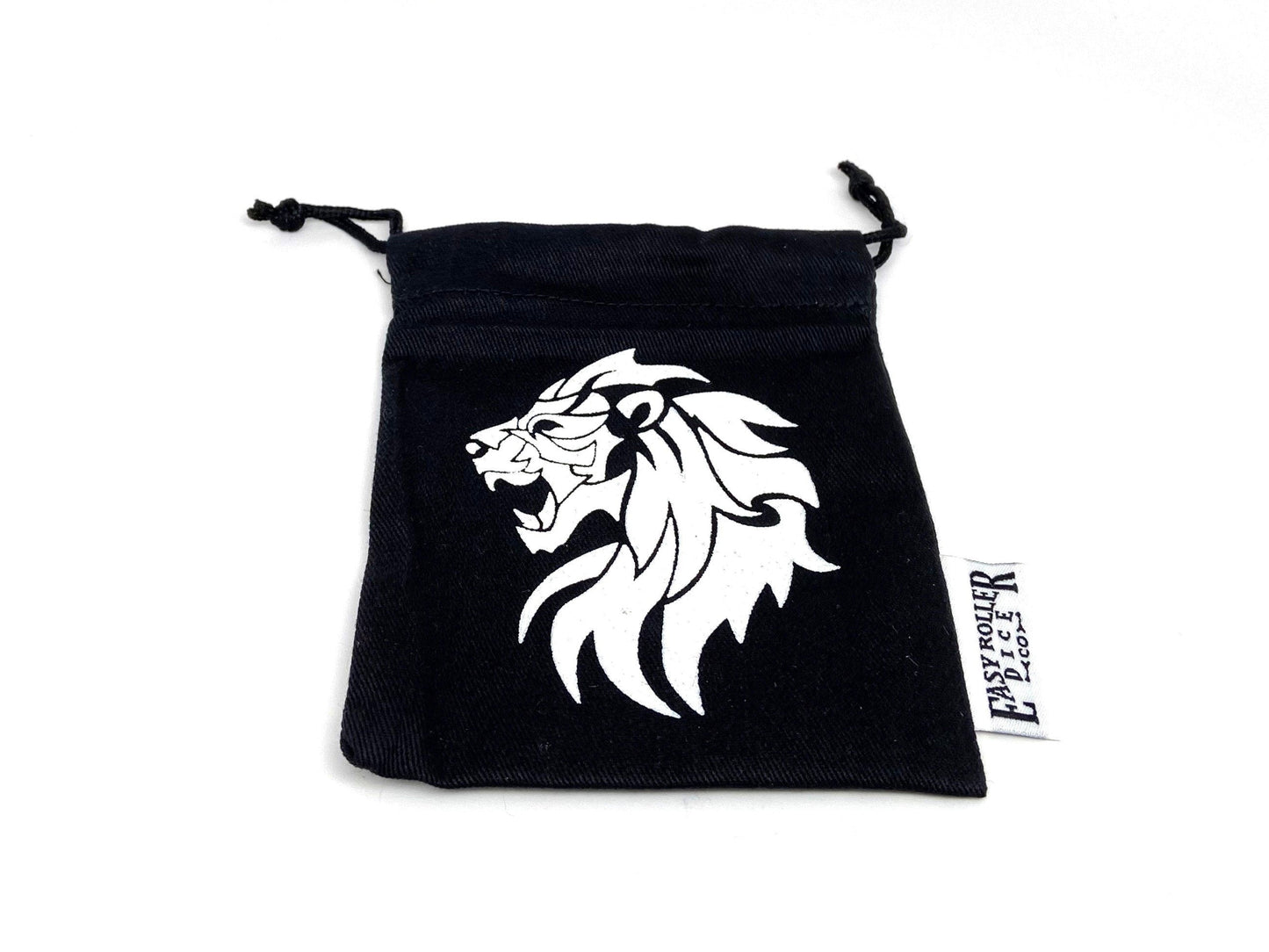 Small Cotton Twill Dice Bag - Lion Design Easy Roller Dice Company