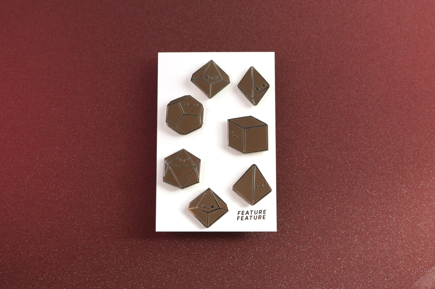 Rainbow Tiny Dice Buddies Hard Enamel Pin Set