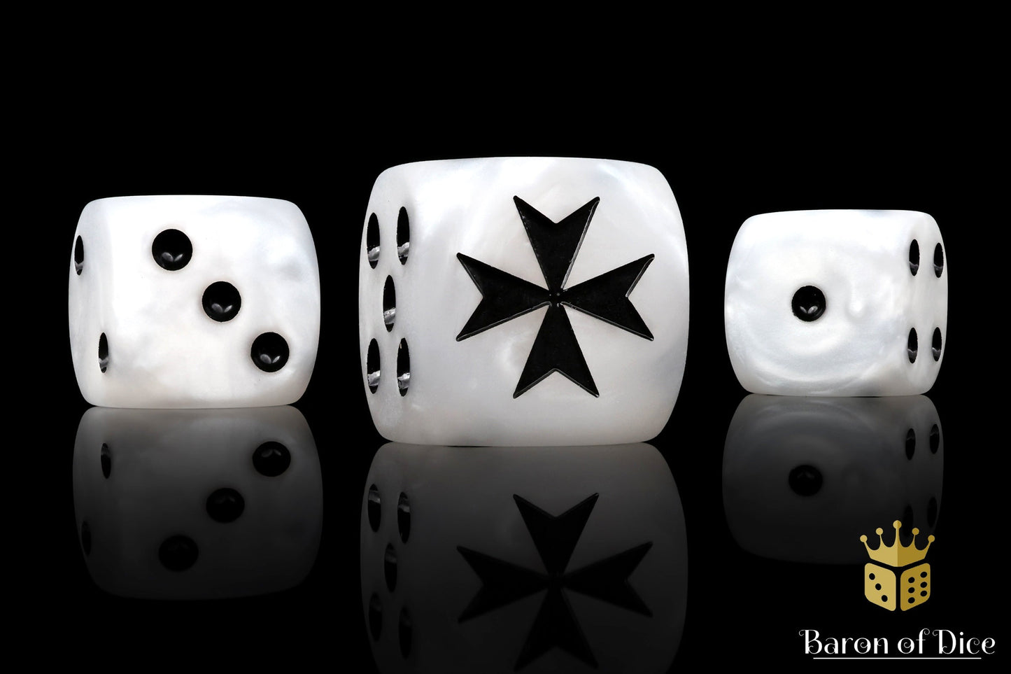 Knight Templar Dice - White