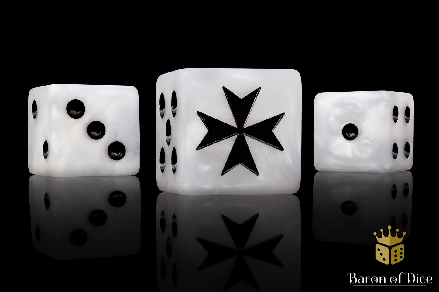 Knight Templar Dice - White