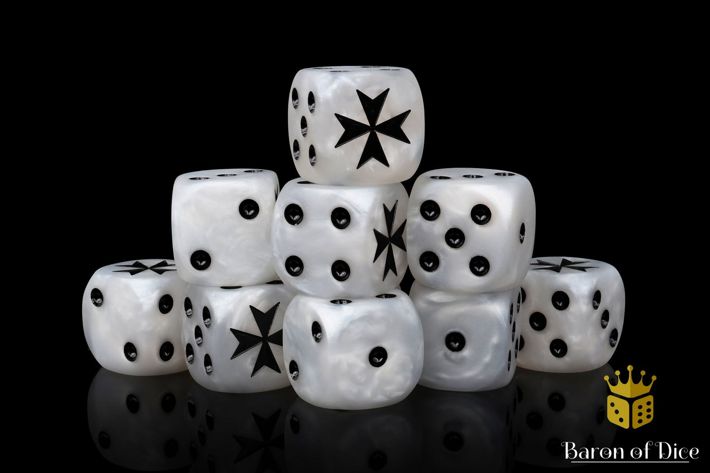Knight Templar Dice - White