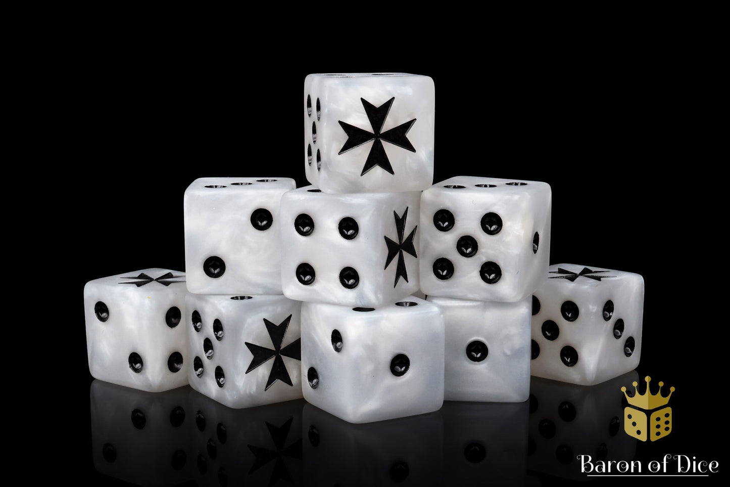 Knight Templar Dice - White