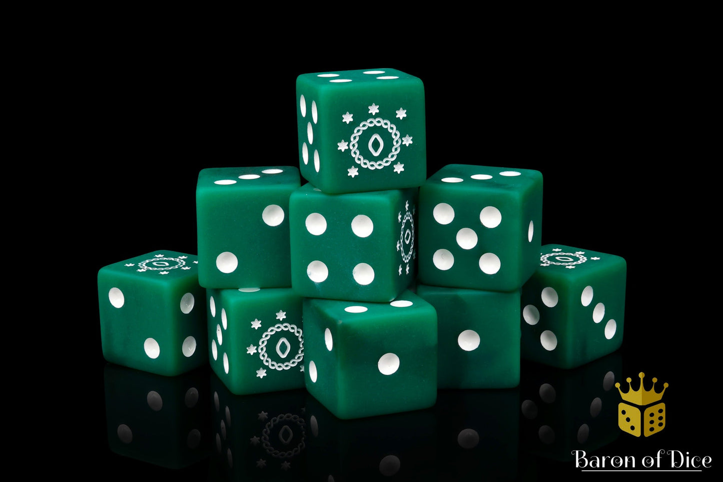 Green Kingdom, Square 16mm Dice - Out of Play