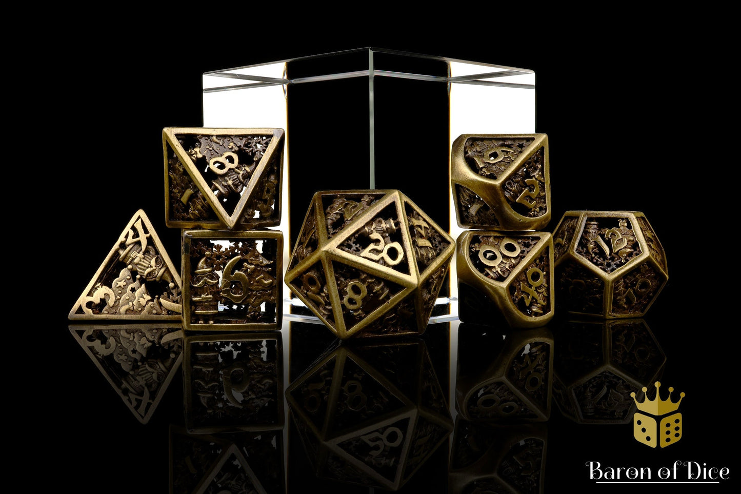 Christmas Metal RPG Dice Set - 7 Pieces - Out of Play