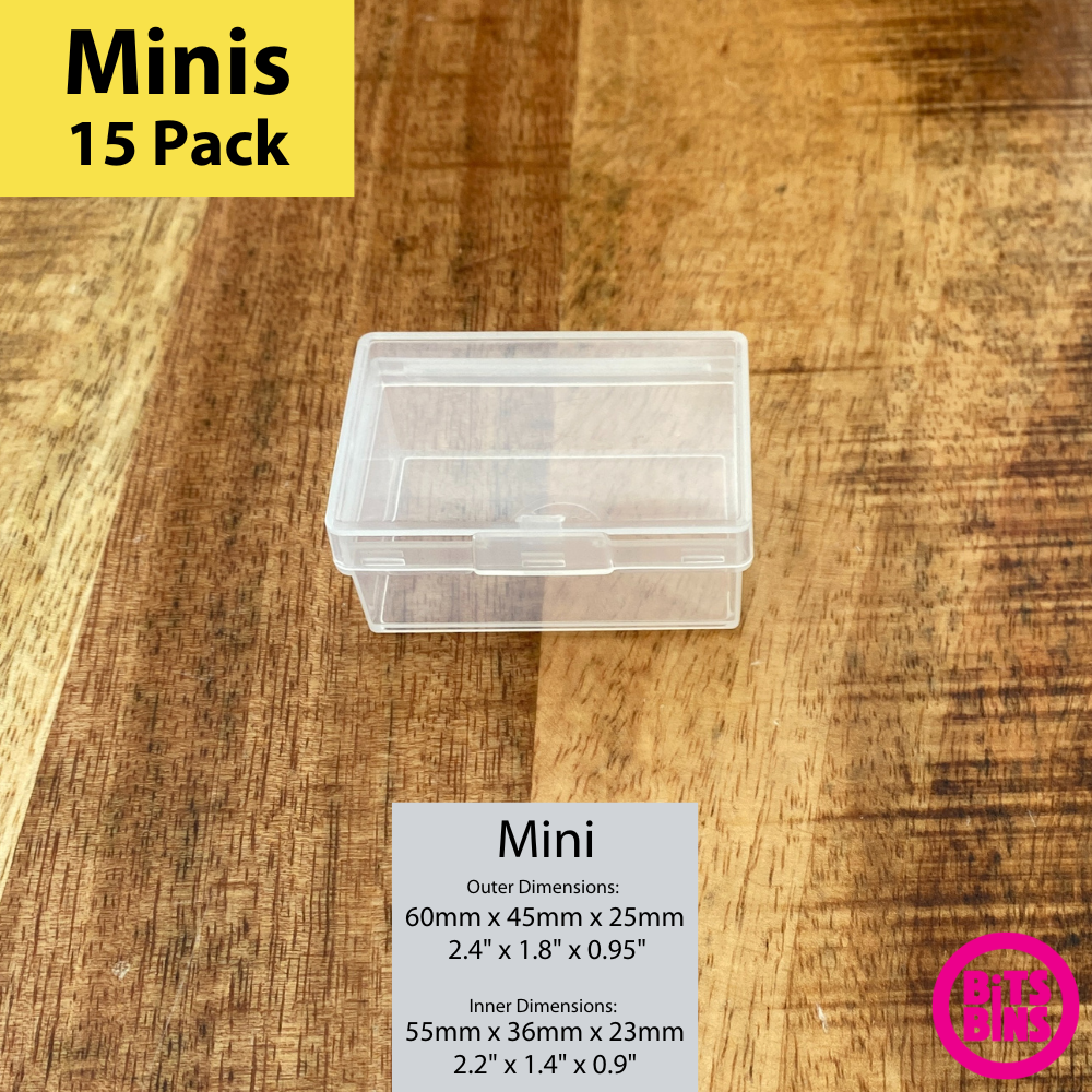 15 BitsBins Mini | Containers Measure 2.4" X 1.8" X 0.95" - Out of Play