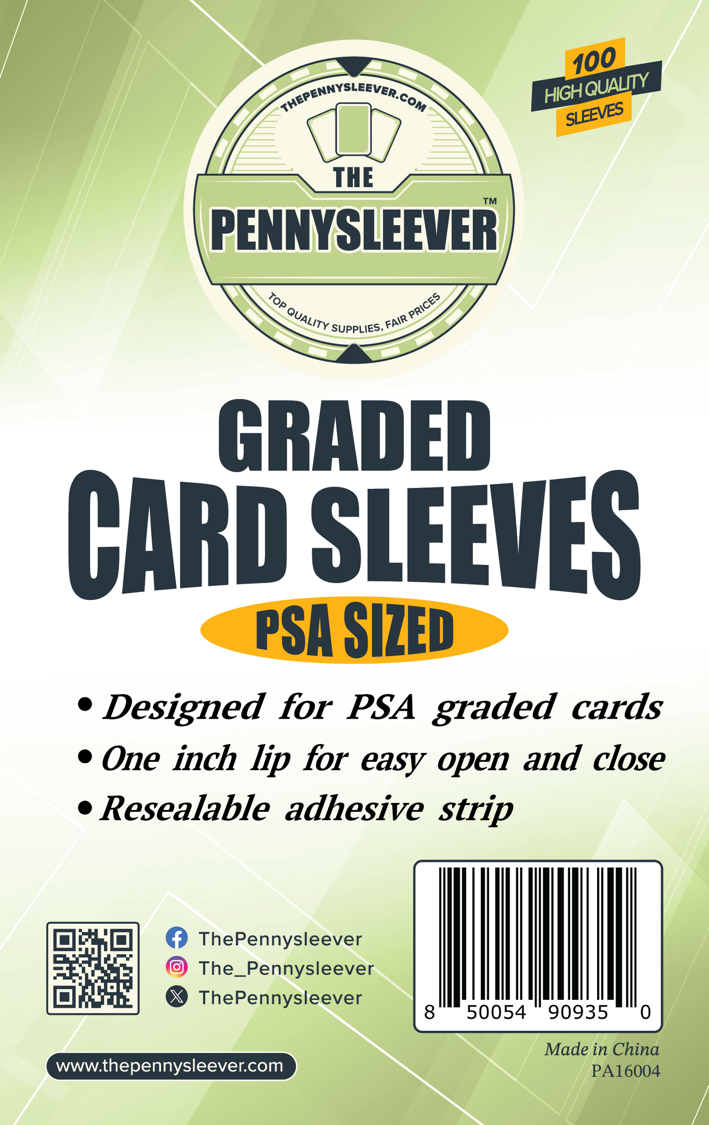 Perfect Fit PSA Graded Card Sleeves (100 count) The Pennysleever