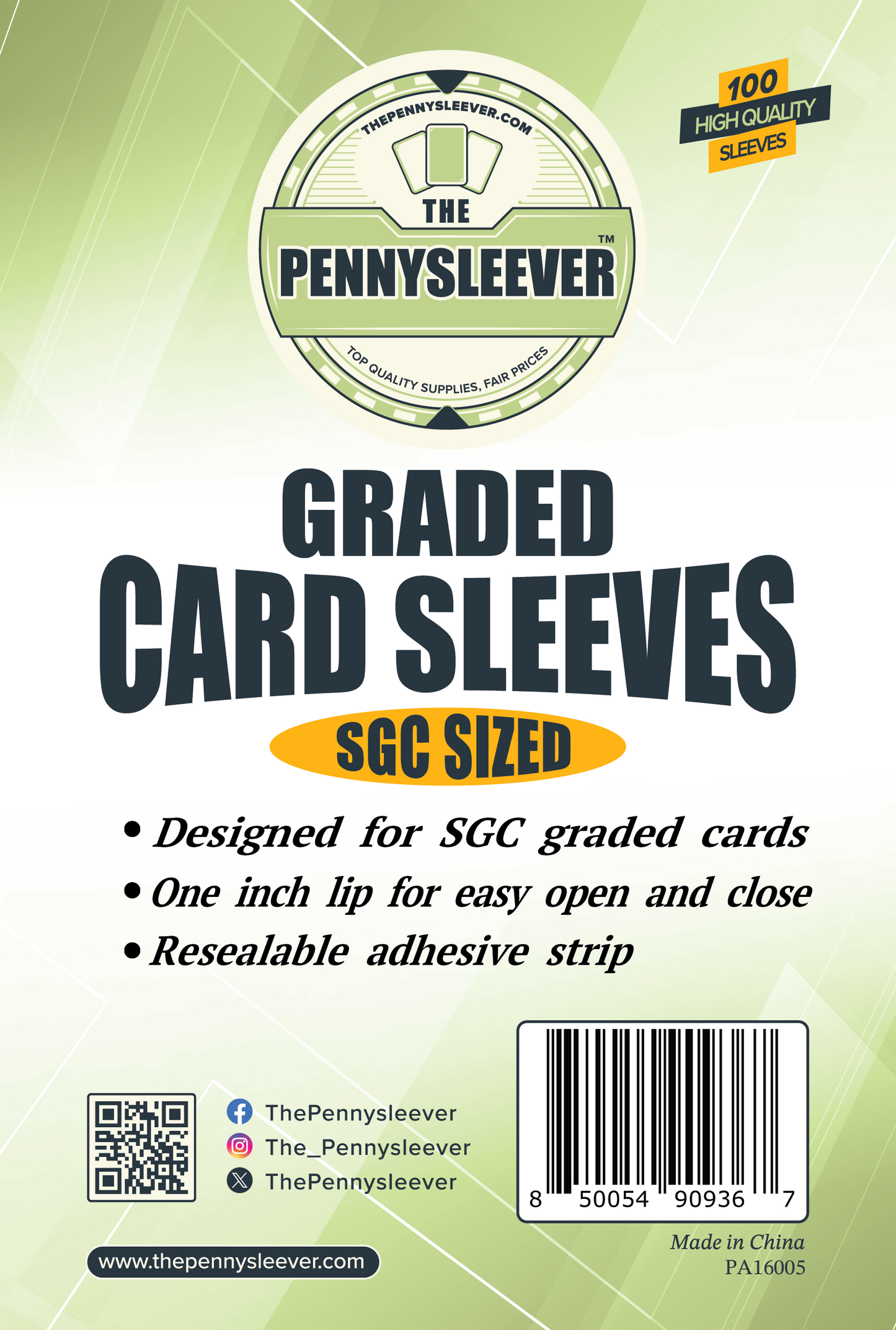 Perfect Fit SGC Graded Card Sleeves (100 count) The Pennysleever