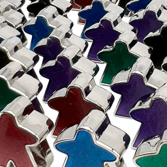 10 Pack of Enamel Meeples (Random Colors) - Out of Play