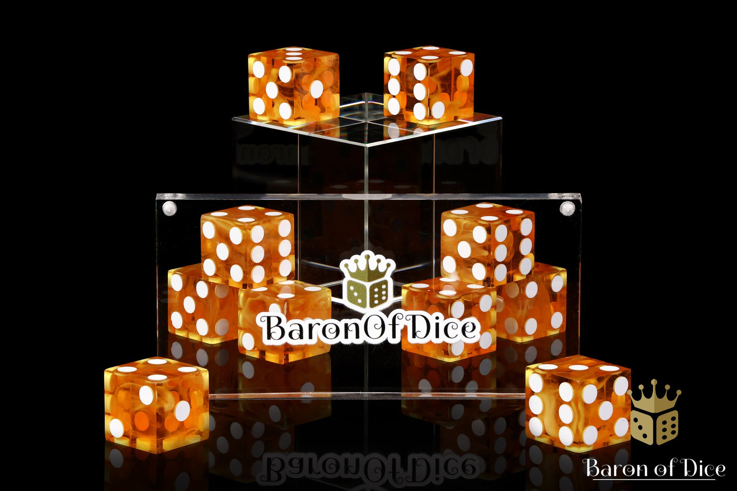 Precision Dice - Fiery Orange - Out of Play