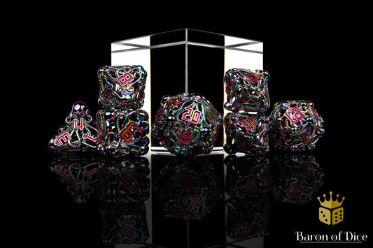 Denizens of the Deep Iridescent Metal RPG Dice Set - 7 Pieces - Out of Play