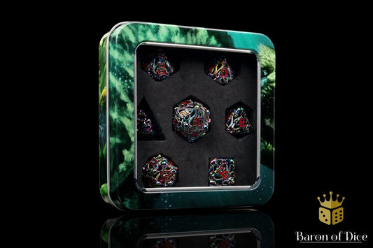 Denizens of the Deep Iridescent Metal RPG Dice Set - 7 Pieces - Out of Play