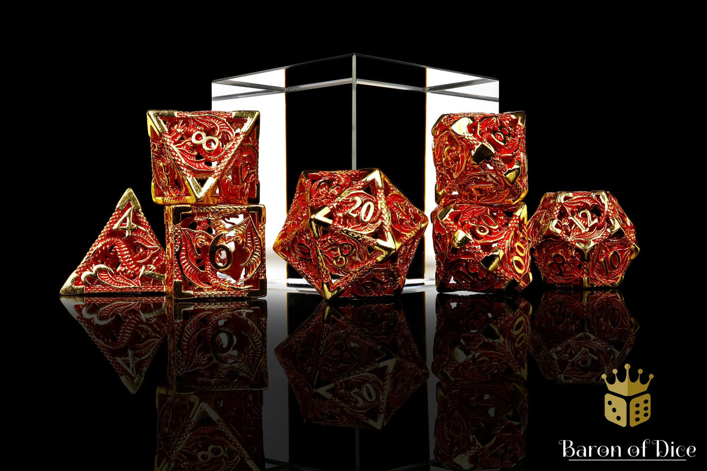 Dragons of Legend Metal RPG Dice Set - 7 Pieces - Out of Play