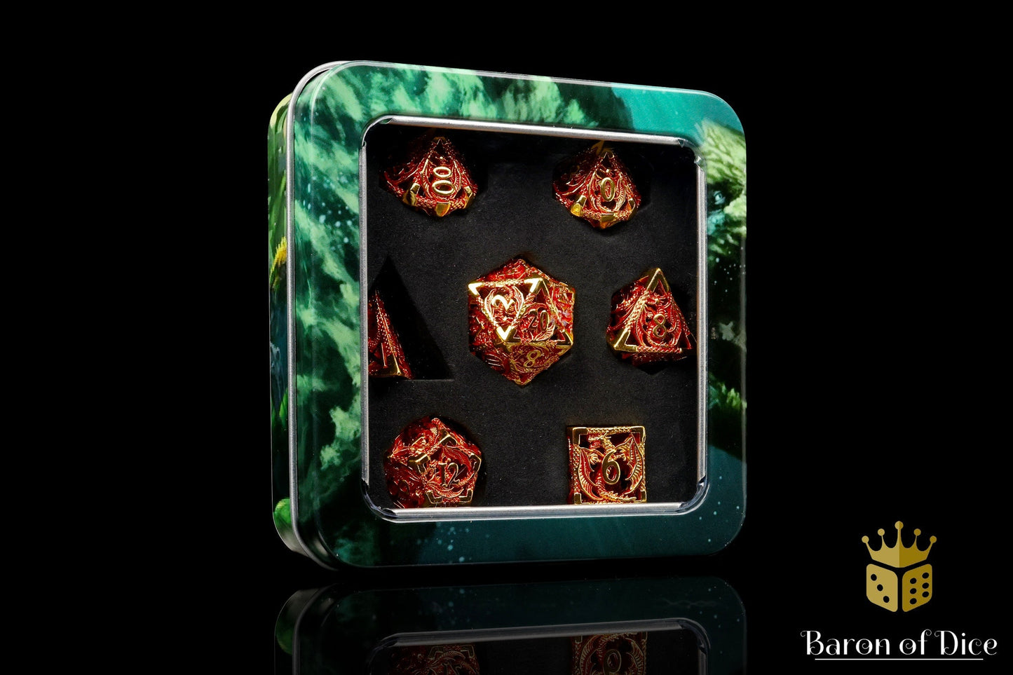Dragons of Legend Metal RPG Dice Set - 7 Pieces - Out of Play