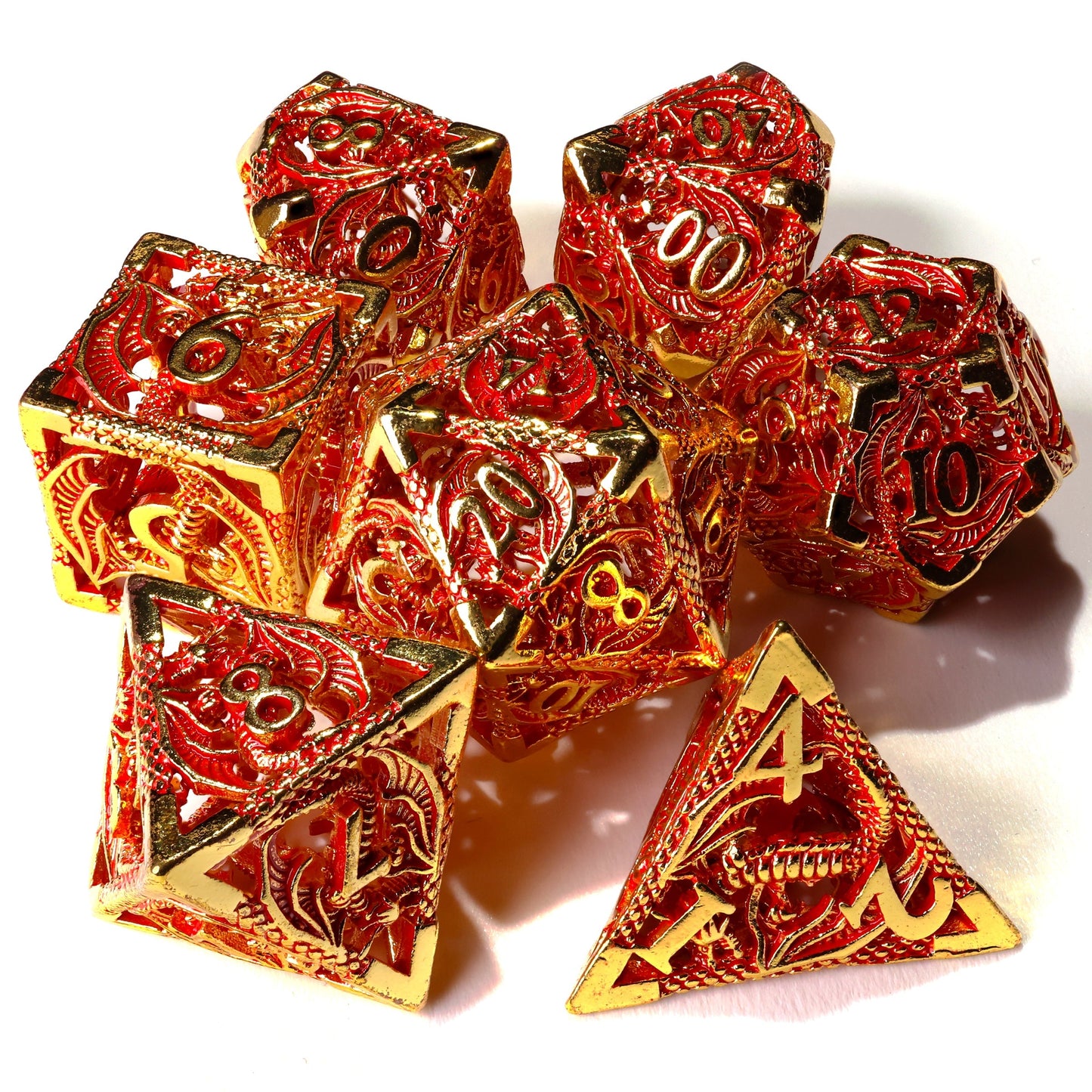 Dragons of Legend Metal RPG Dice Set - 7 Pieces - Out of Play